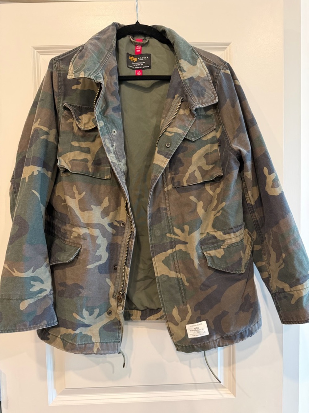 Alpha Industries Jacket Green Camo M-65 Military Field Utility